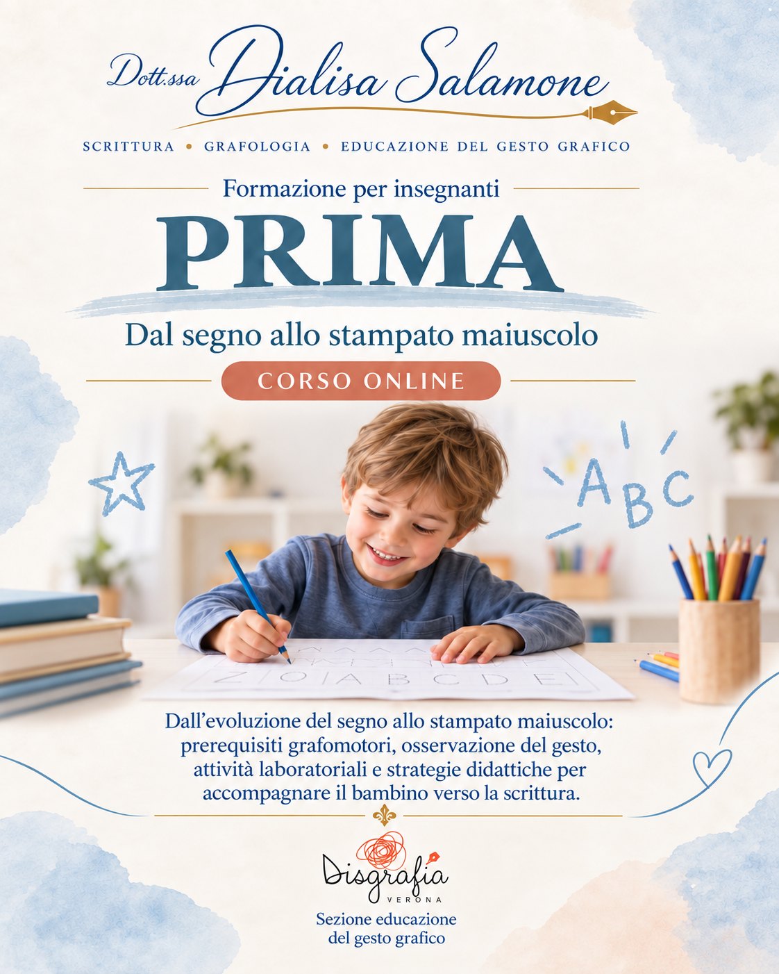 Corso PRIMA – dal segno allo stampato maiuscolo – formazione per insegnanti
